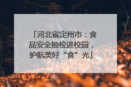 河北省定州市：食品安全抽检进校园，护航美好“食”光