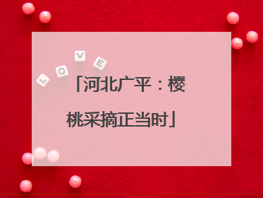 河北广平：樱桃采摘正当时