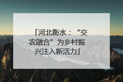 河北衡水：“交农融合”为乡村振兴注入新活力