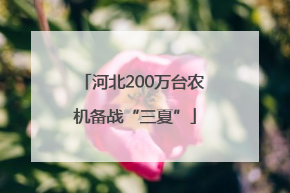 河北200万台农机备战“三夏”