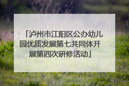 泸州市江阳区公办幼儿园优质发展第七共同体开展第四次研修活动