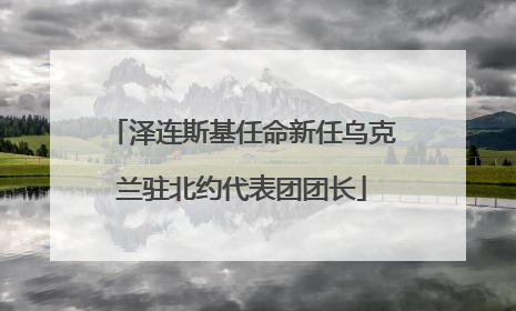 泽连斯基任命新任乌克兰驻北约代表团团长