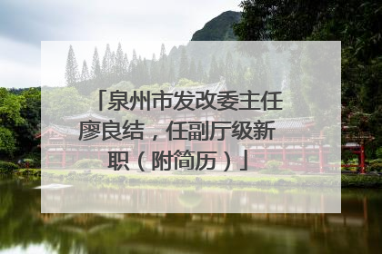 泉州市发改委主任廖良结，任副厅级新职（附简历）