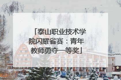 泰山职业技术学院闪耀省赛：青年教师勇夺一等奖