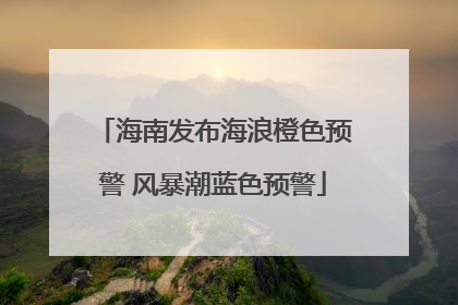 海南发布海浪橙色预警 风暴潮蓝色预警