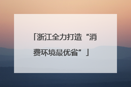 浙江全力打造“消费环境最优省”