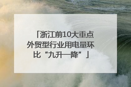 浙江前10大重点外贸型行业用电量环比“九升一降”