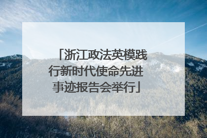浙江政法英模践行新时代使命先进事迹报告会举行