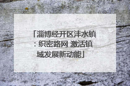 淄博经开区沣水镇：织密路网 激活镇域发展新动能