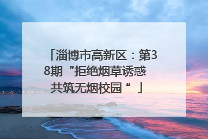 淄博市高新区：第38期“拒绝烟草诱惑 共筑无烟校园 ”