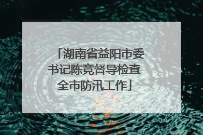 湖南省益阳市委书记陈竞督导检查全市防汛工作