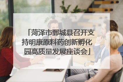 菏泽市鄄城县召开支持明康原料药创新孵化园高质量发展座谈会