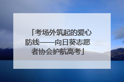 考场外筑起的爱心防线——向日葵志愿者协会护航高考