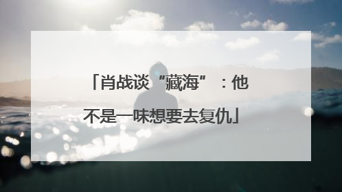 肖战谈“藏海”：他不是一味想要去复仇