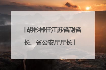 胡彬郴任江苏省副省长、省公安厅厅长