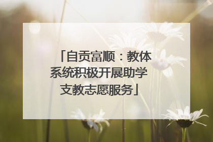 自贡富顺：教体系统积极开展助学支教志愿服务