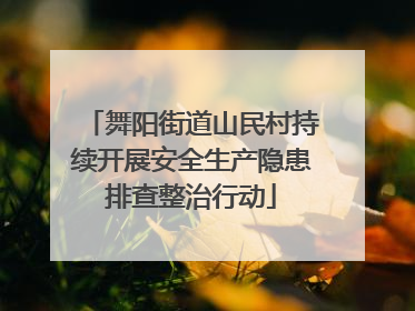 舞阳街道山民村持续开展安全生产隐患排查整治行动