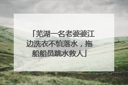 芜湖一名老婆婆江边洗衣不慎落水，拖船船员跳水救人