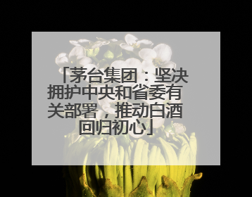 茅台集团：坚决拥护中央和省委有关部署，推动白酒回归初心
