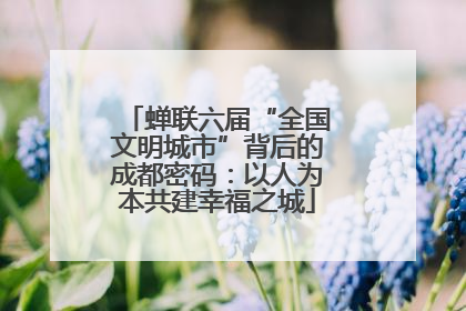 蝉联六届“全国文明城市”背后的成都密码：以人为本共建幸福之城