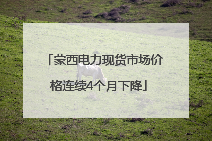 蒙西电力现货市场价格连续4个月下降
