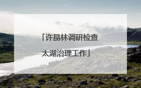 许昆林调研检查太湖治理工作