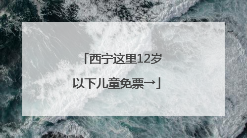 西宁这里12岁以下儿童免票→