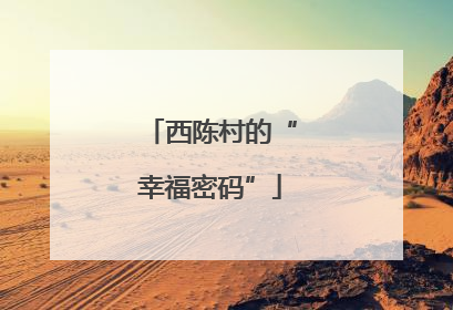 西陈村的“幸福密码”