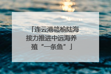连云港赣榆陆海接力推进中远海养殖“一条鱼”