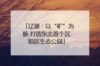 辽源：以“矿”为脉 打造东北首个沉陷区生态公园
