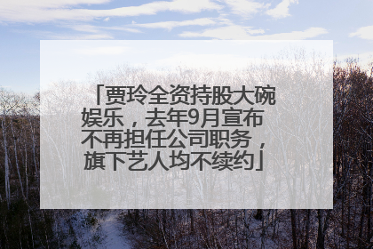贾玲全资持股大碗娱乐，去年9月宣布不再担任公司职务，旗下艺人均不续约
