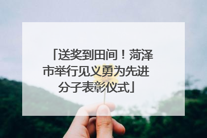送奖到田间！菏泽市举行见义勇为先进分子表彰仪式