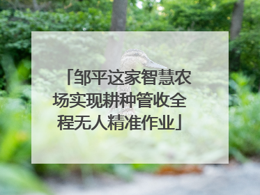 邹平这家智慧农场实现耕种管收全程无人精准作业