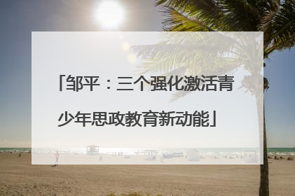 邹平：三个强化激活青少年思政教育新动能