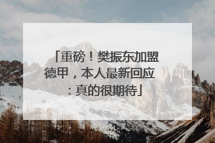 重磅！樊振东加盟德甲，本人最新回应：真的很期待
