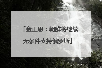 金正恩：朝鲜将继续无条件支持俄罗斯
