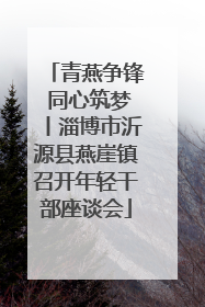 青燕争锋 同心筑梦丨淄博市沂源县燕崖镇召开年轻干部座谈会