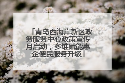 青岛西海岸新区政务服务中心政策宣传月启动，多维赋能惠企便民服务升级