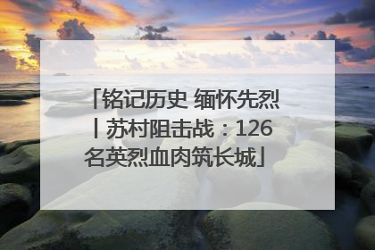 铭记历史 缅怀先烈丨苏村阻击战：126名英烈血肉筑长城