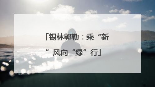 锡林郭勒：乘“新”风向“绿”行