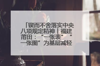 锲而不舍落实中央八项规定精神丨福建莆田：“一张表”“一张图”为基层减轻“数字负担”