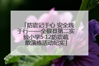 防震记于心 安全践于行——全椒县第二实验小学5·12防震疏散演练活动纪实
