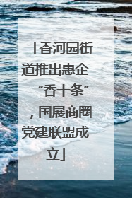 香河园街道推出惠企“香十条”，国展商圈党建联盟成立
