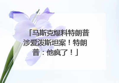 马斯克爆料特朗普涉爱泼斯坦案！特朗普：他疯了！