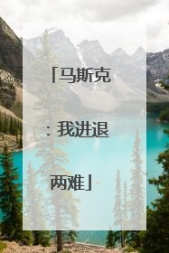 马斯克：我进退两难