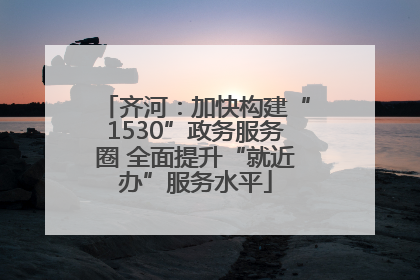 齐河：加快构建“1530”政务服务圈 全面提升“就近办”服务水平
