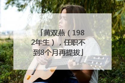 黄双燕（1982年生），任职不到8个月再提拔