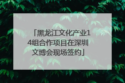 黑龙江文化产业14组合作项目在深圳文博会现场签约