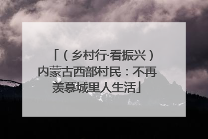 （乡村行·看振兴）内蒙古西部村民：不再羡慕城里人生活