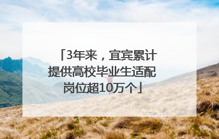 3年来，宜宾累计提供高校毕业生适配岗位超10万个